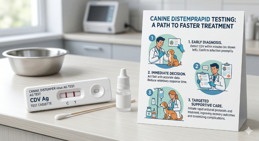 Confirming distemper with Rapid Antigen Kit